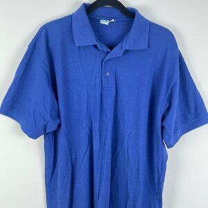 Cherokee Polo T Shirt Size 2XL Blue Short Sleeve 65% Polyester 35% Cotton